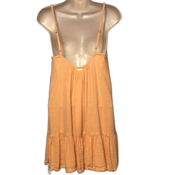 BILLABONG Beach Vibes Orange Solid Tank Dress Cover Up Womens Medium - Picture 8 of 14
